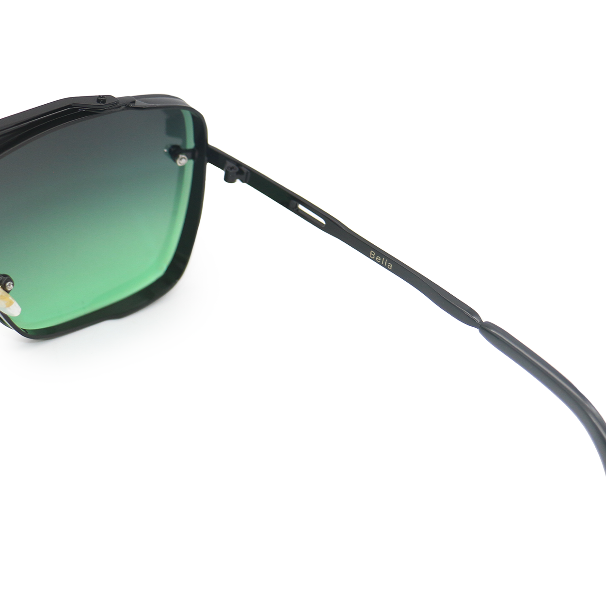Bella - Dark Green Oversized Squared Aviators - Concordia Style Boutique
