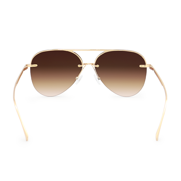 Smaller Megan 2 - Faded Brown Metal Aviator Sunglasses - Concordia Style Boutique