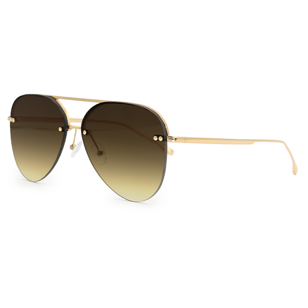 Smaller Megan 2 - Olive Metal Aviator Sunglasses with Gold Frame - Concordia Style Boutique