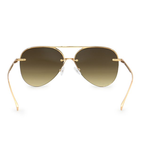 Smaller Megan 2 - Olive Metal Aviator Sunglasses with Gold Frame - Concordia Style Boutique