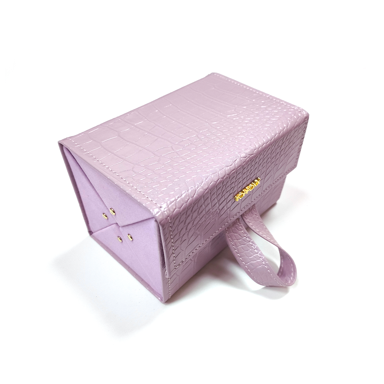 Lilac Faux Croco Travel Case - Concordia Style Boutique