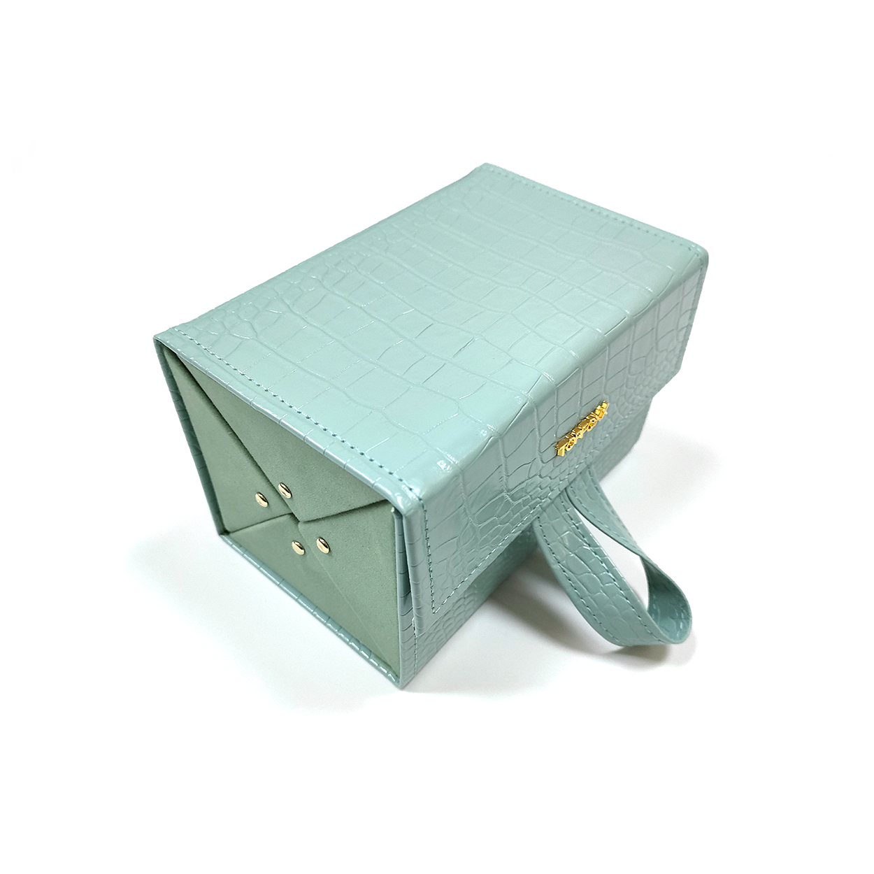 Turquoise Faux Croco Travel Case - Concordia Style Boutique