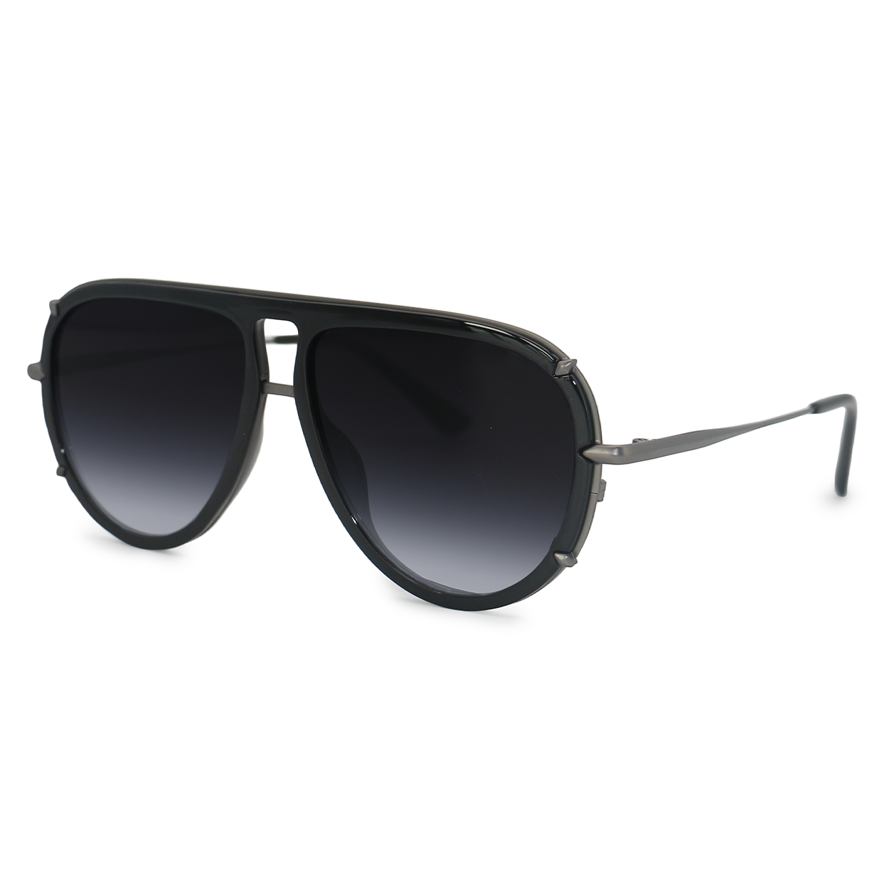 Ivy Luxe - Black Tangle-Free Round Aviator Sunglasses - Concordia Style Boutique