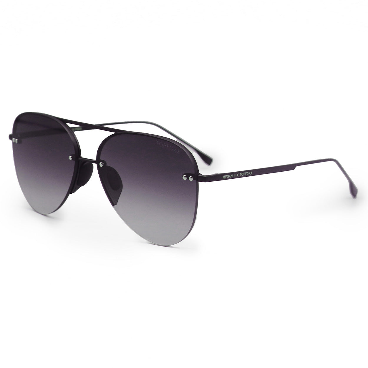 Smaller Megan 2 Faded Black - Tangle Free Aviator Sunglasses - Concordia Style Boutique