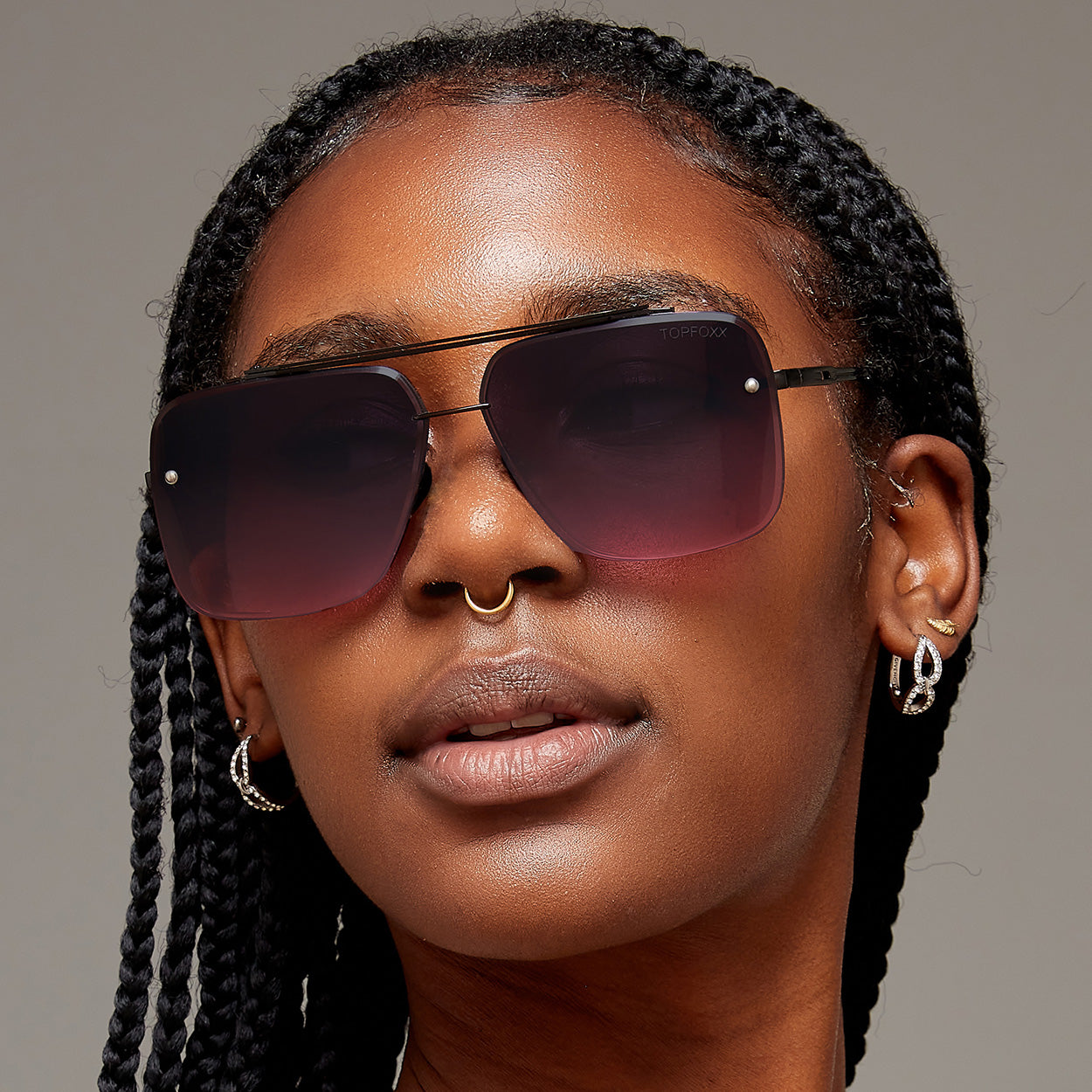 Bella Faded Purple and Pink - Tangle Free Aviator Sunglasses - Concordia Style Boutique