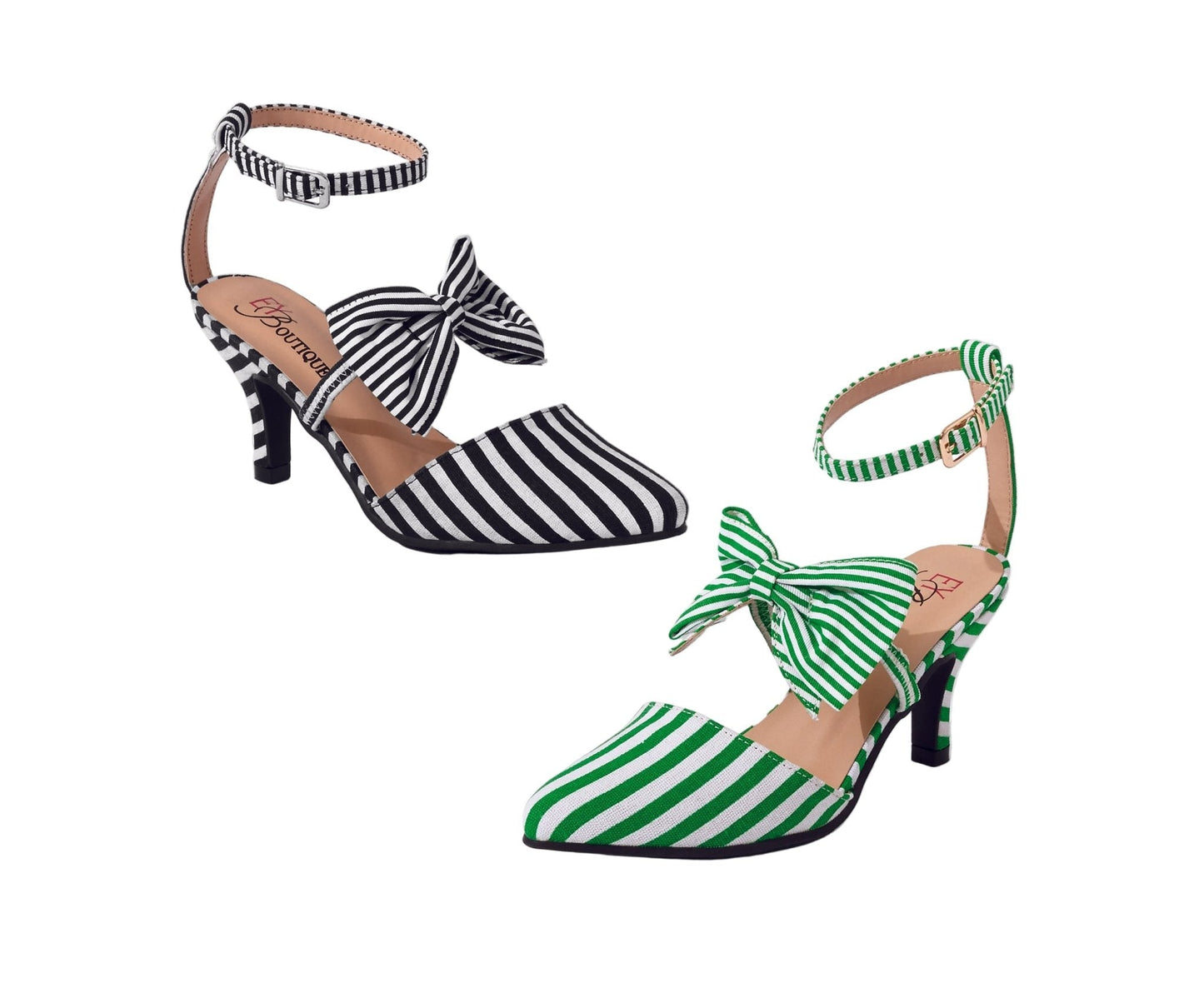 Stripes 'n' Bows Ankle Strap by EY Boutique