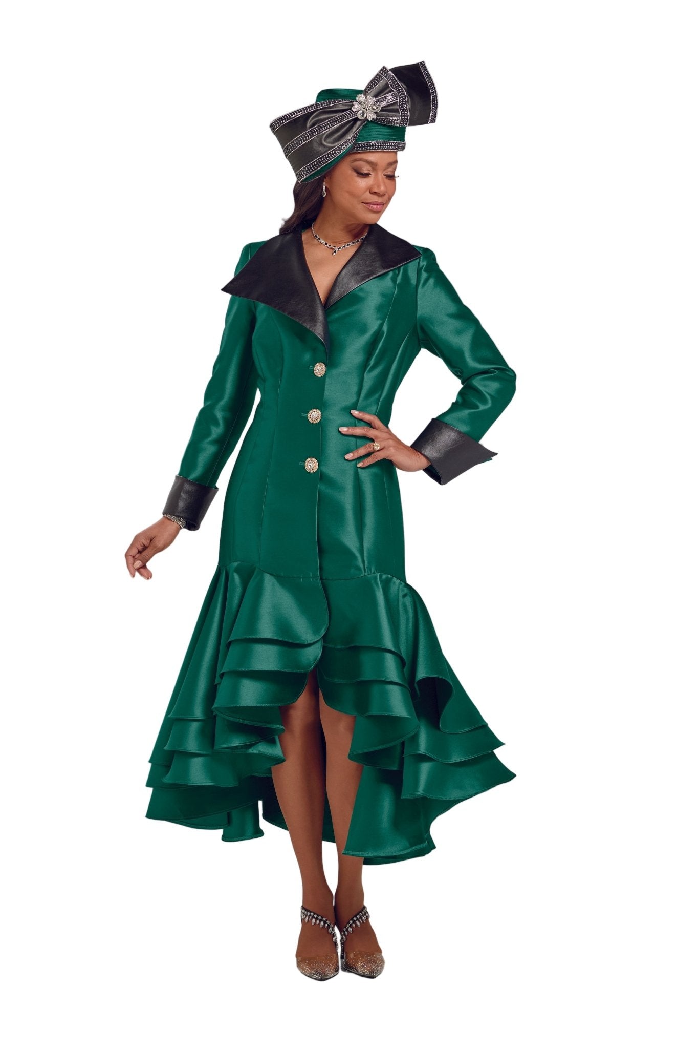 Tailored with Tiers High-Low Dress by Lisa Rene Black Label