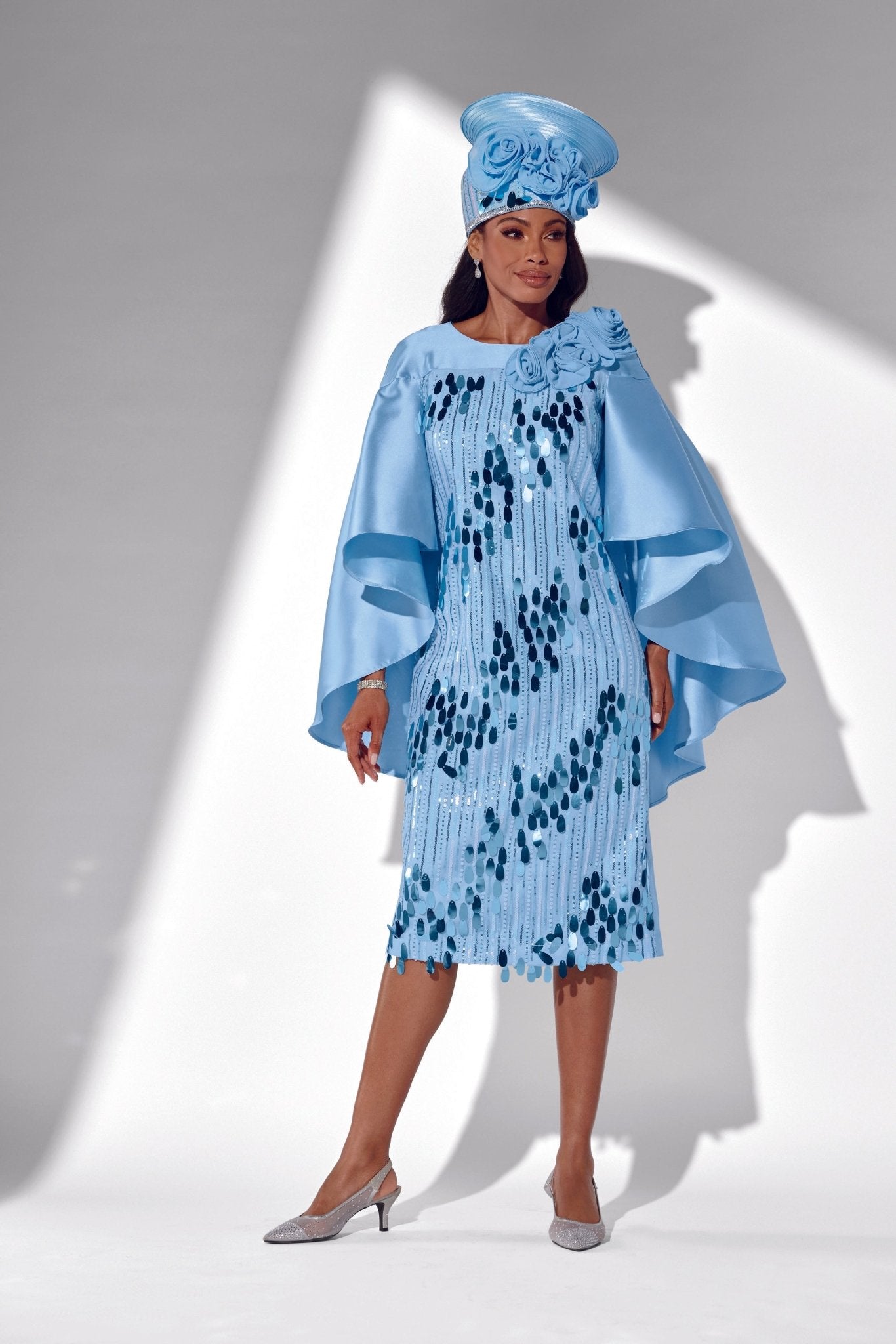 FLUTTER AND FLOWERS CAPE DRESS