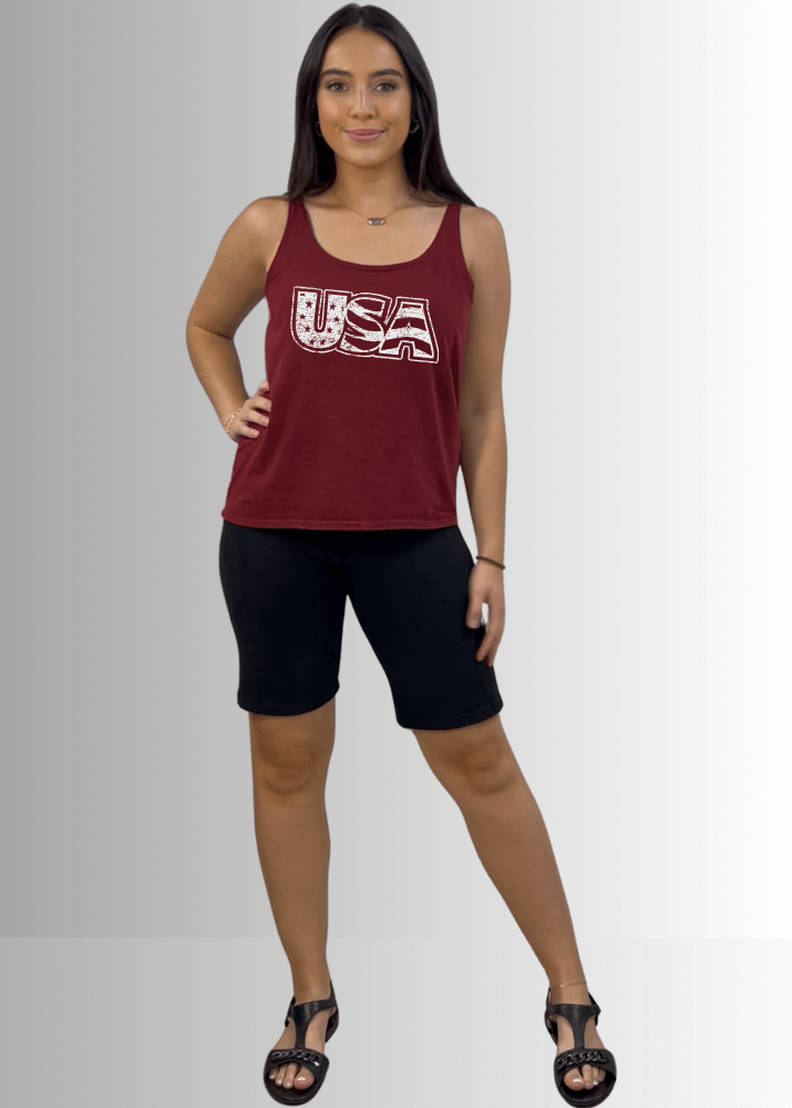 White Distressed USA Patriotic Graphic - Concordia Style Boutique