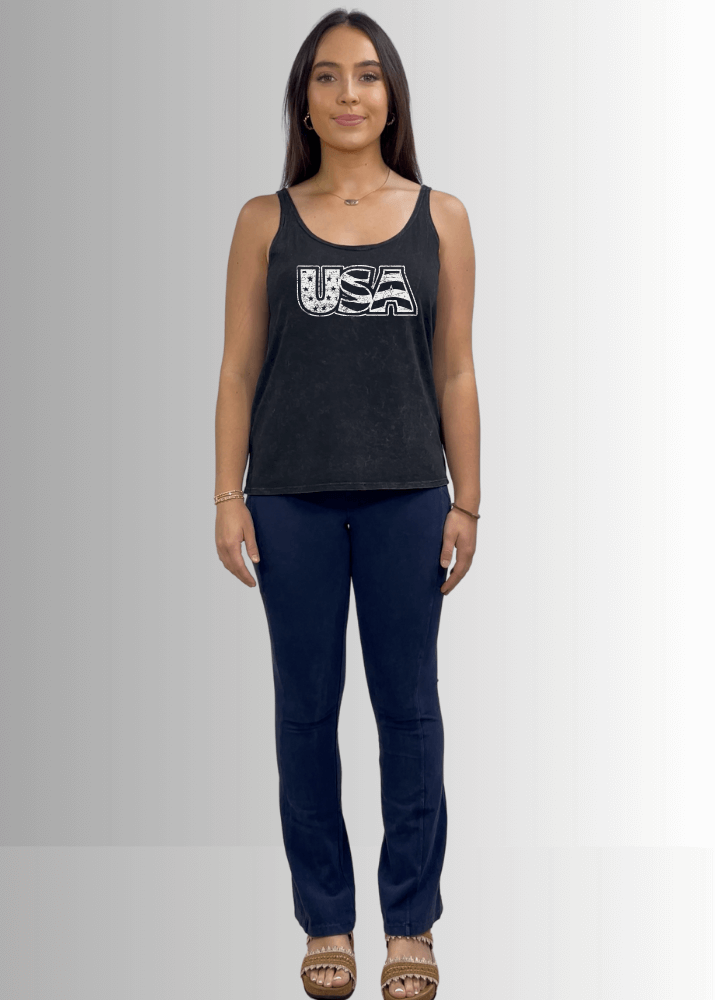 White Distressed USA Patriotic Graphic - Concordia Style Boutique
