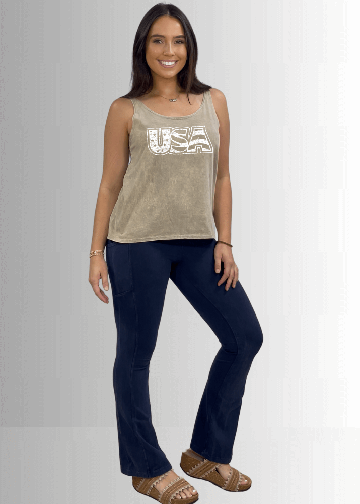 White Distressed USA Patriotic Graphic - Concordia Style Boutique