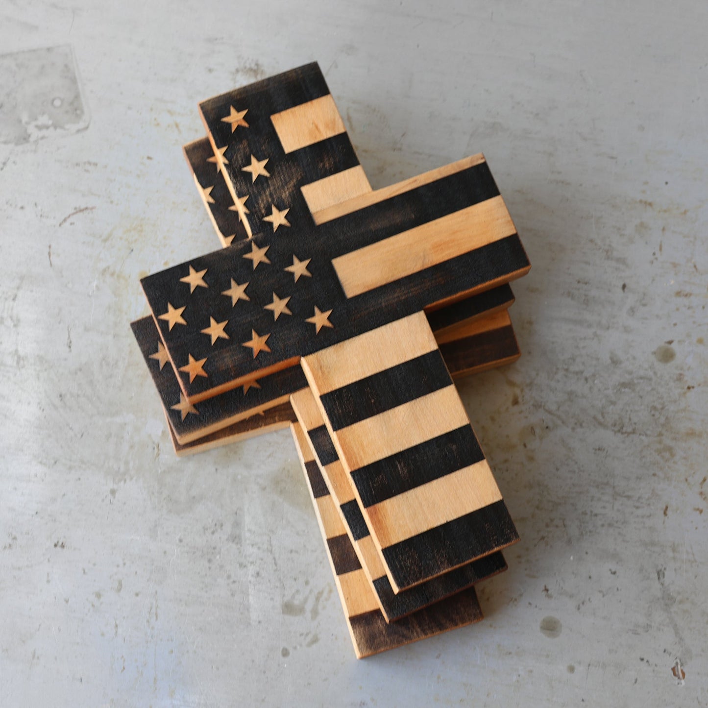 Bless the USA :: Wooden Cross