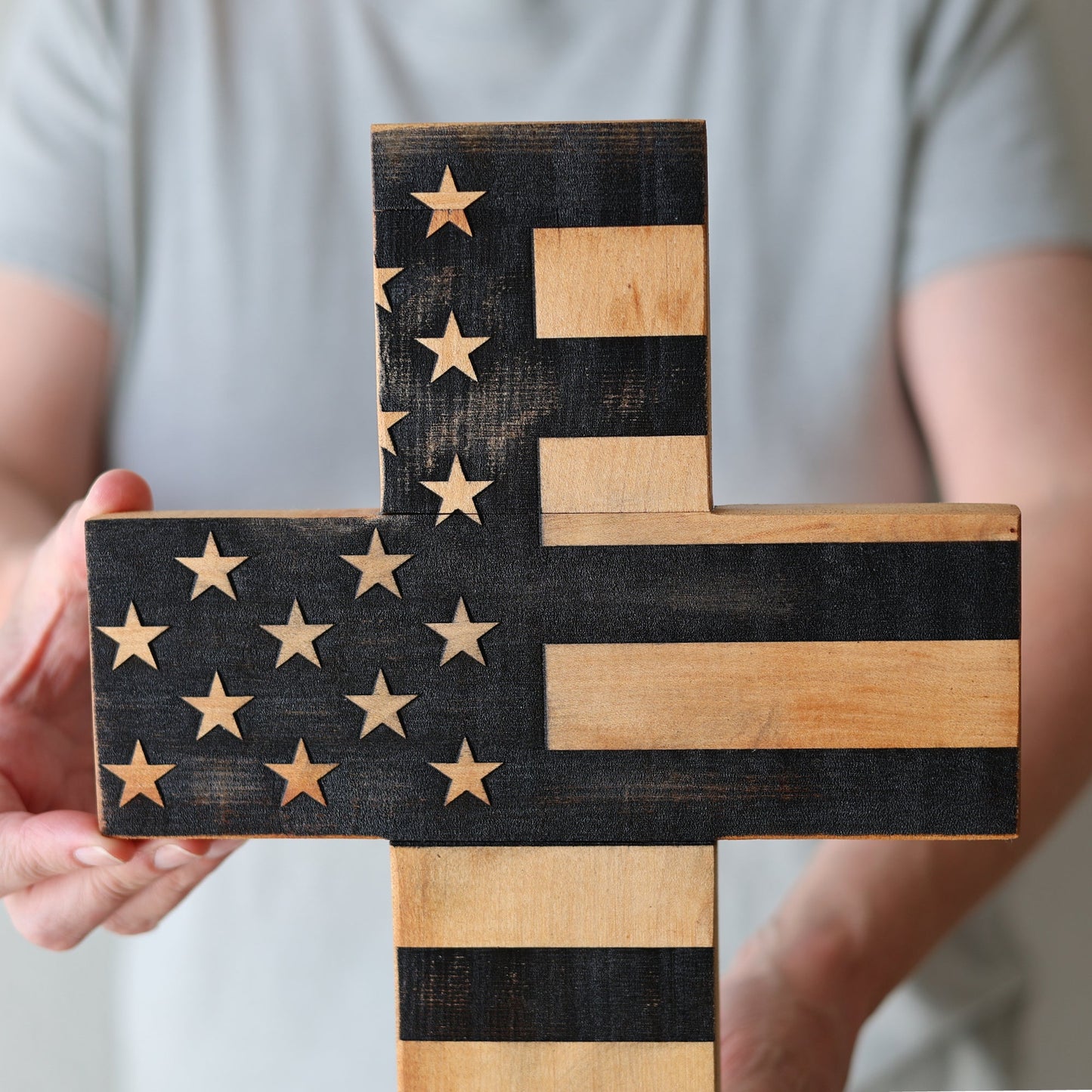 Bless the USA :: Wooden Cross