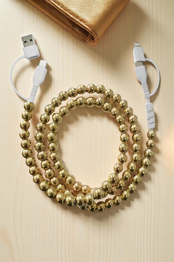 SC - ETA 9/22 - Updated Gold Beaded Cord Phone Charger