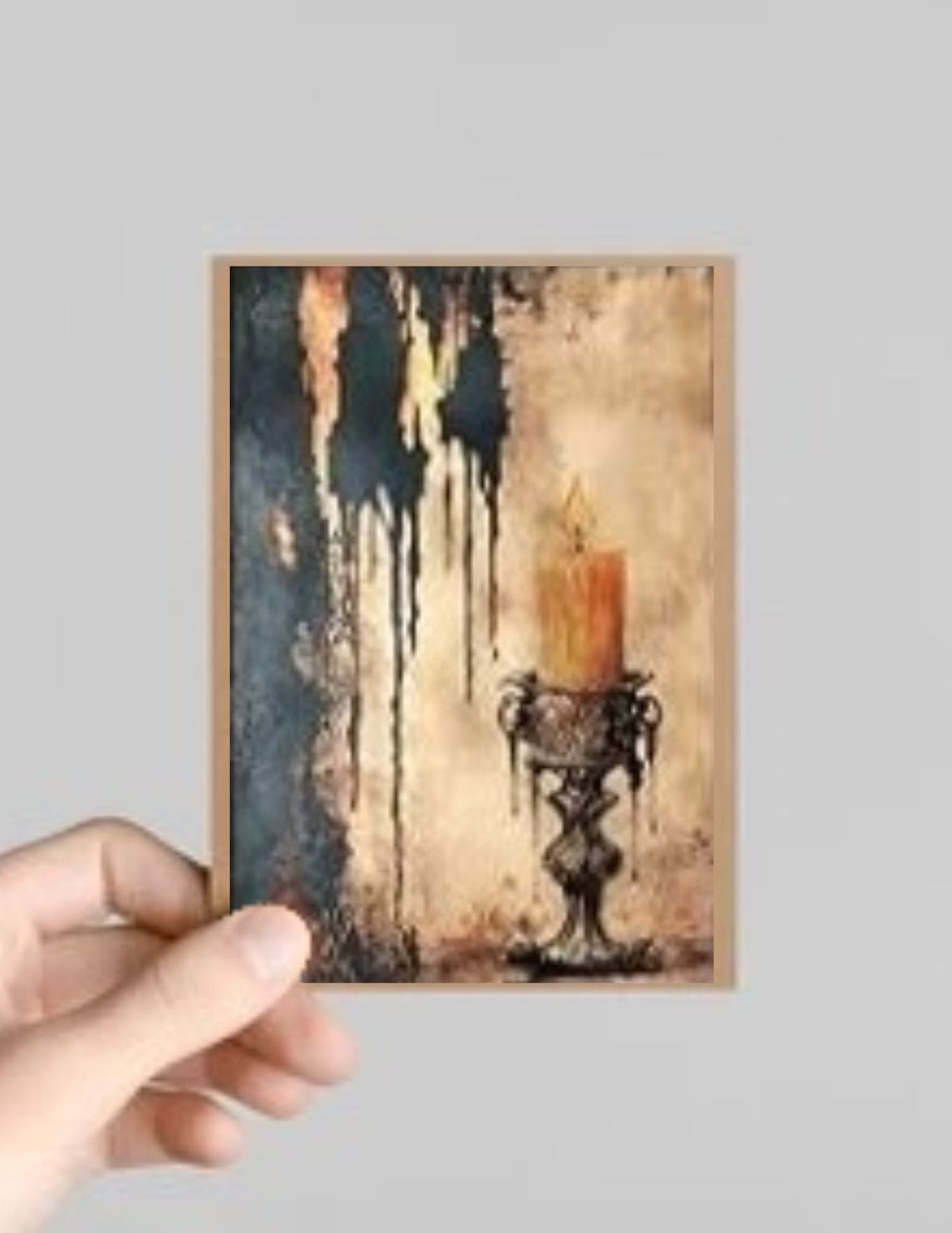 Spooky Gothic Candle Halloween Greeting Card with Envelope