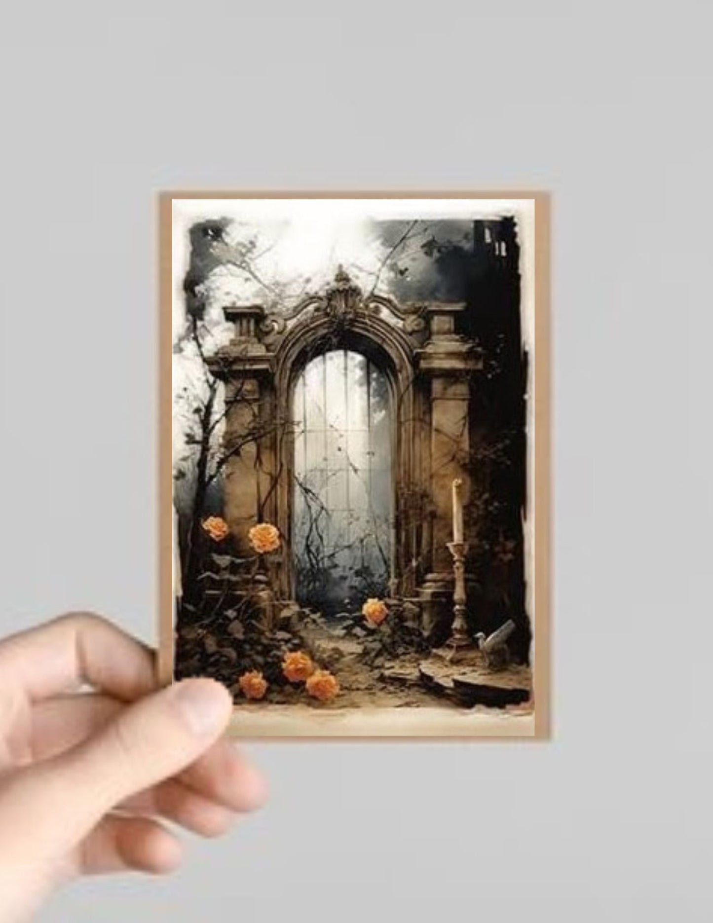Spooky Gothic Window/Arch Halloween Greeting Cards with Envelope