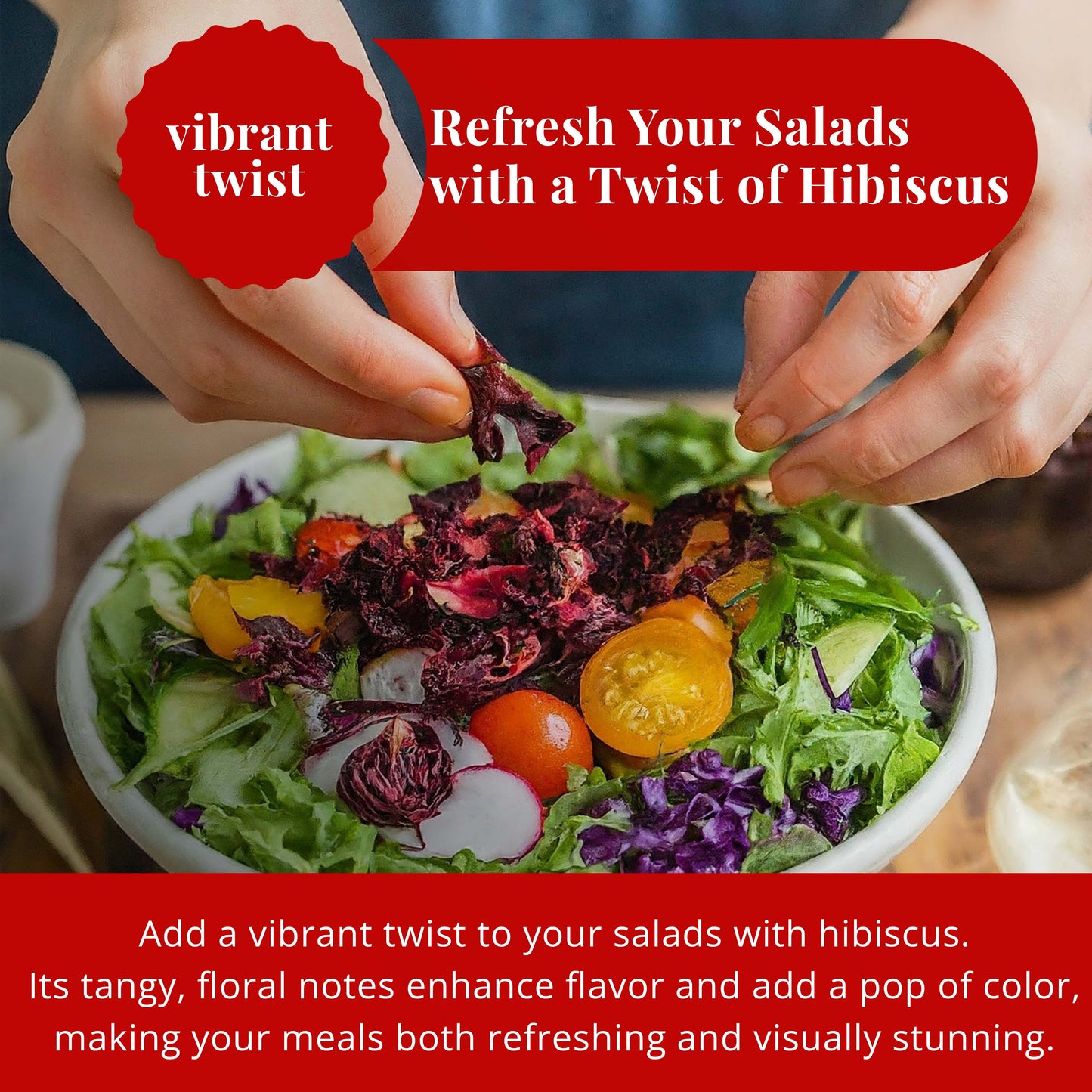 Akshit 2.5 oz. Dried Hibiscus Flowers (Flor de Jamaica) Tea | Loose Leaf Tea | Caffeine-Free | Vegan Friendly | Fleurs d'hibiscus ā Antioxidant Herbal Tea