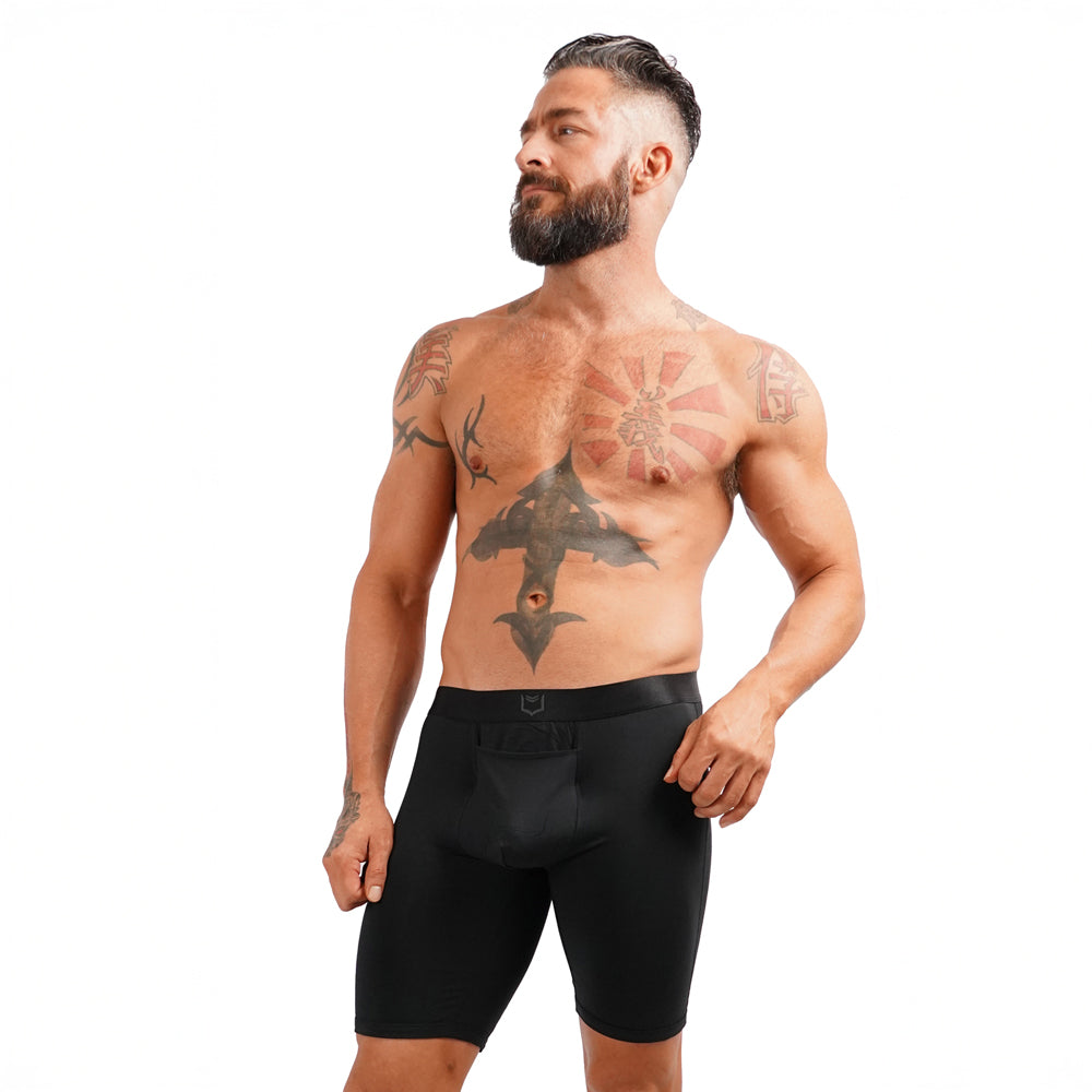 SHEATH V Men's Single Pouch 8" Sports Performance Boxer Brief w/ Horizontal Fly - Premium Underwear from SHEATH UNDERWEAR - Just $26.35! Shop now at Concordia Style Boutique