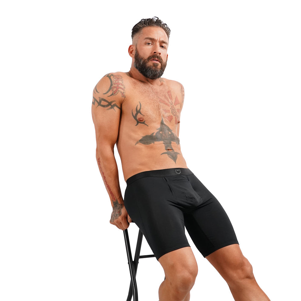 SHEATH V Men's Single Pouch 8" Sports Performance Boxer Brief w/ Horizontal Fly - Premium Underwear from SHEATH UNDERWEAR - Just $26.35! Shop now at Concordia Style Boutique
