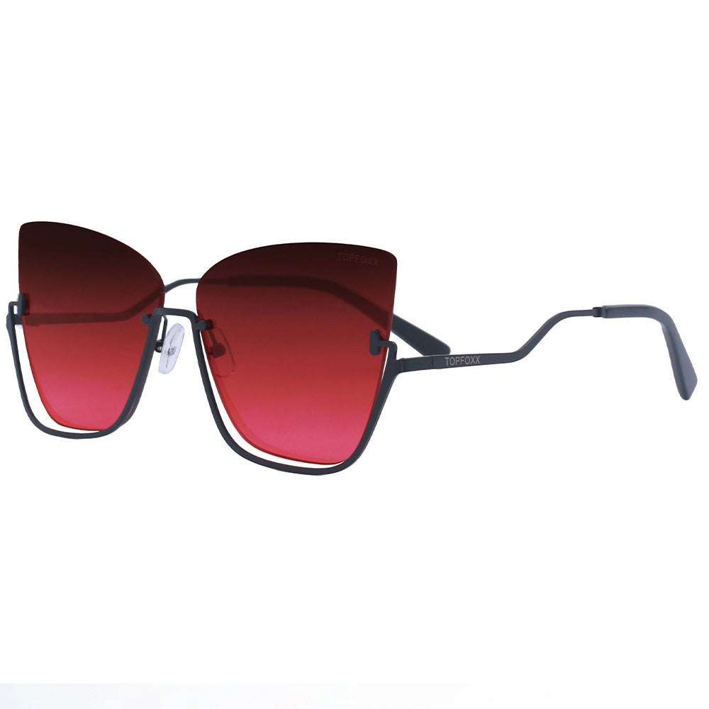 Vixen - Ruby Rimless Metal Cateye Sunglasses - Concordia Style Boutique