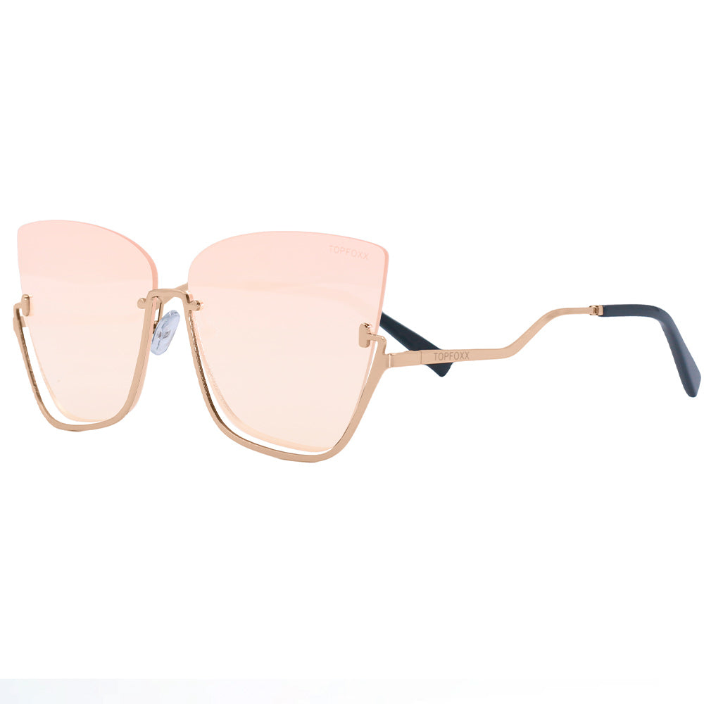 Vixen - Rosegold Frame Rosegold Lens Metal Cateye Sunglasses - Concordia Style Boutique