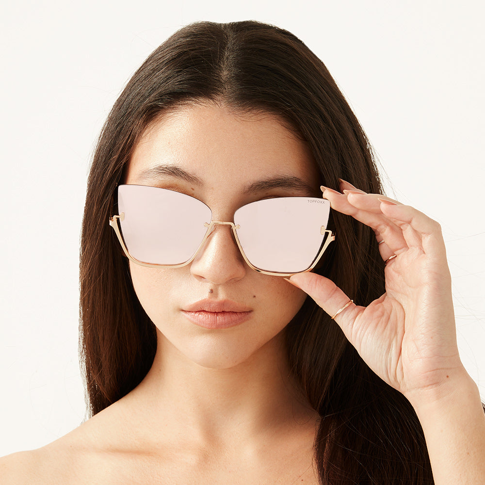 Vixen - Rosegold Frame Rosegold Lens Metal Cateye Sunglasses - Concordia Style Boutique