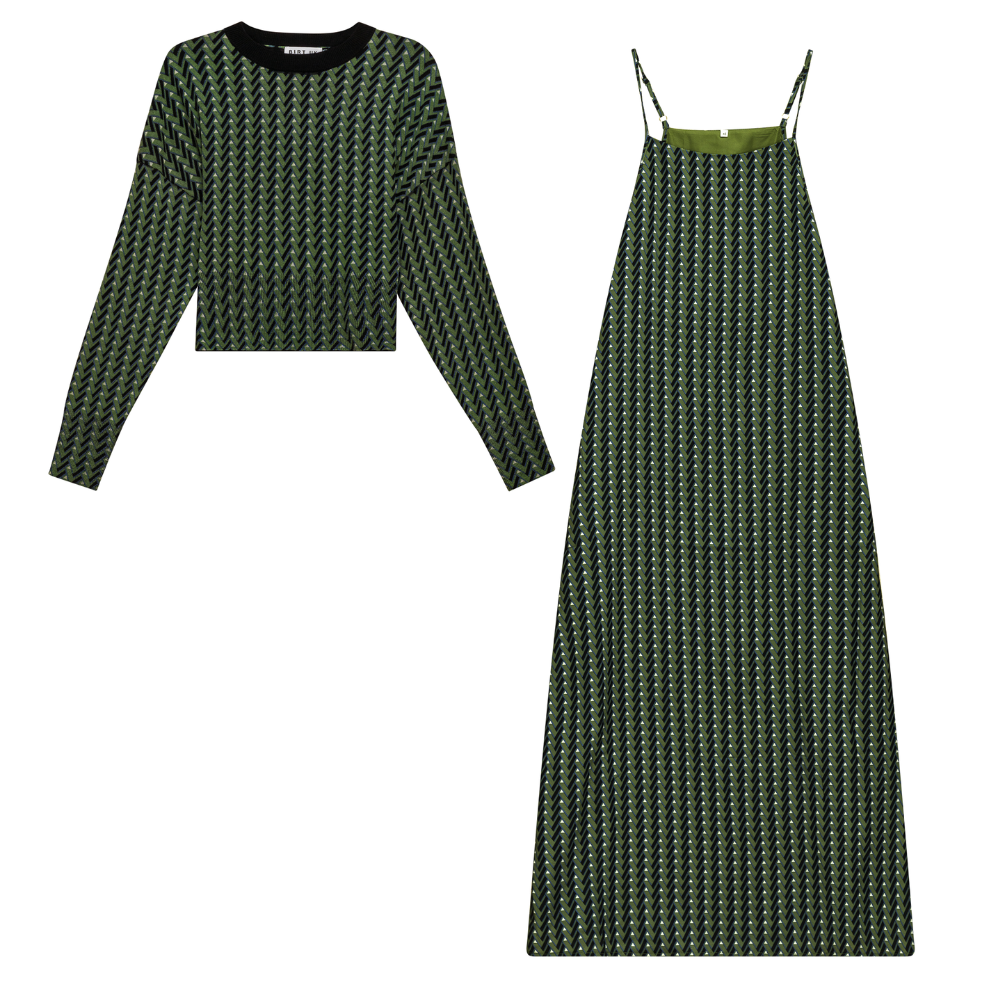 Printed Midi Jumper Set with Sweater - Concordia Style Boutique