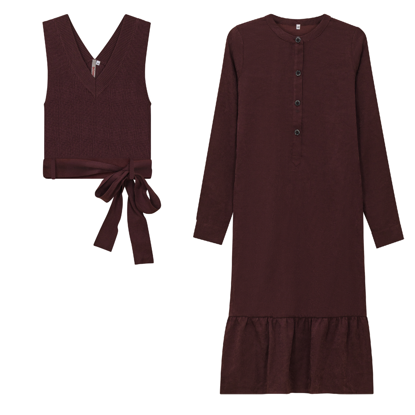 Woven Dress with Knit Vest - Concordia Style Boutique