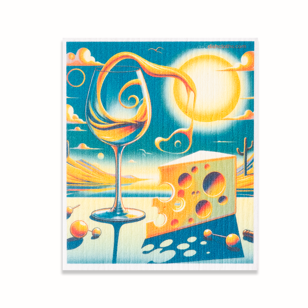 Eco-Friendly Swedish Dishcloths - Mixed Surreal Wine Set of 3 (Paper Towel Replacements, One of Each Design) - Concordia Style Boutique