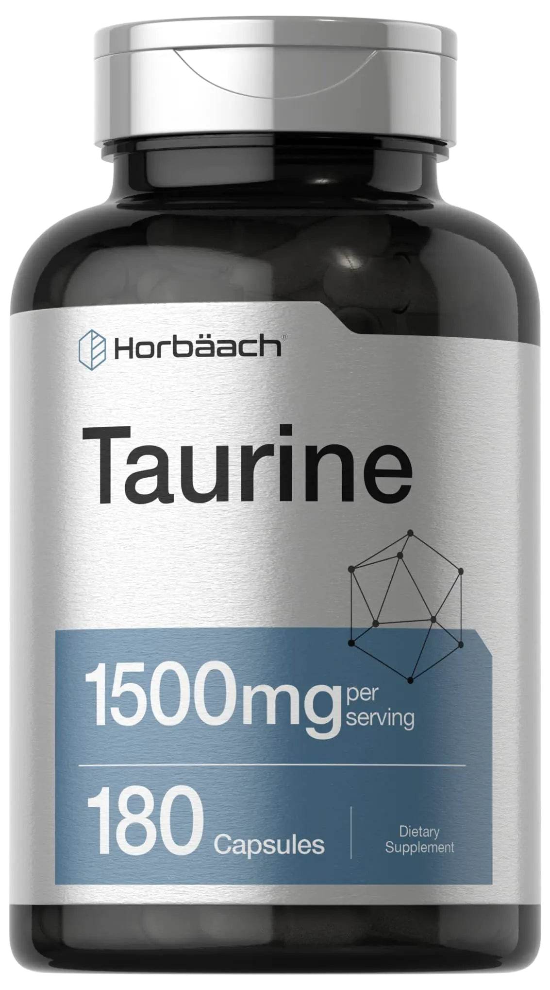 Taurine Supplement - 1500 mg | 180 Capsules | Non-GMO and Gluten Free - Concordia Style Boutique