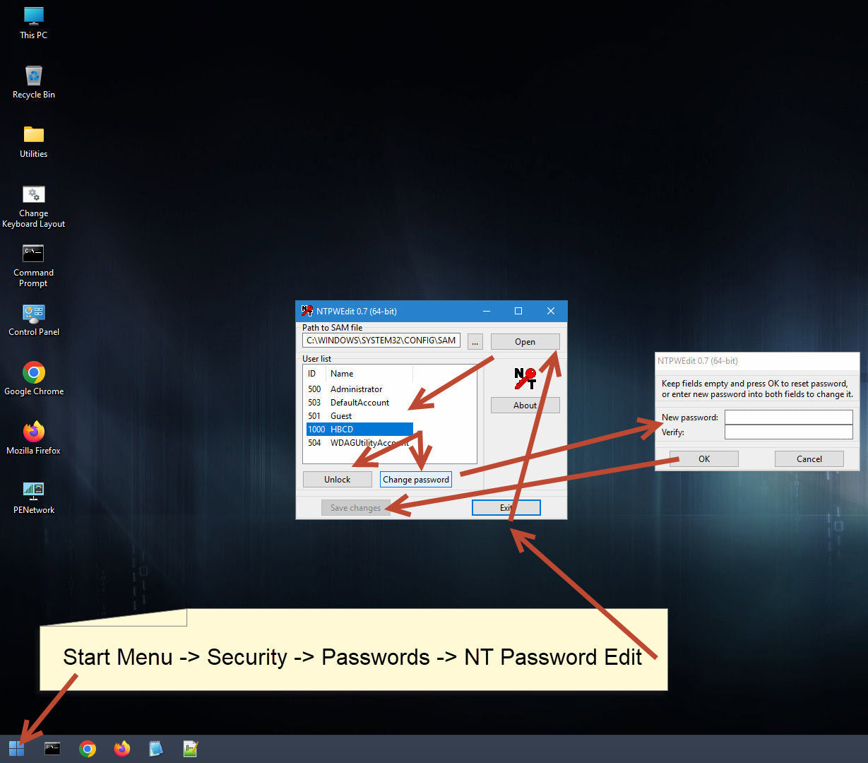 Windows/Linux Password Reset Cracker Bootable Live USB