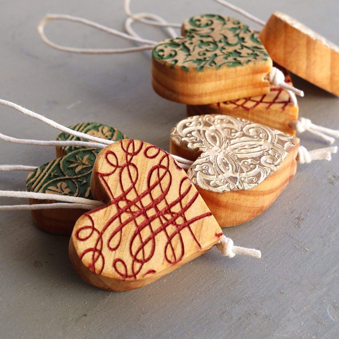 Engraved Heart Ornaments