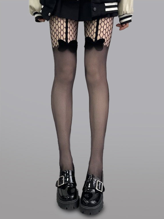 All-in-One Bow Mesh Tights - Concordia Style Boutique