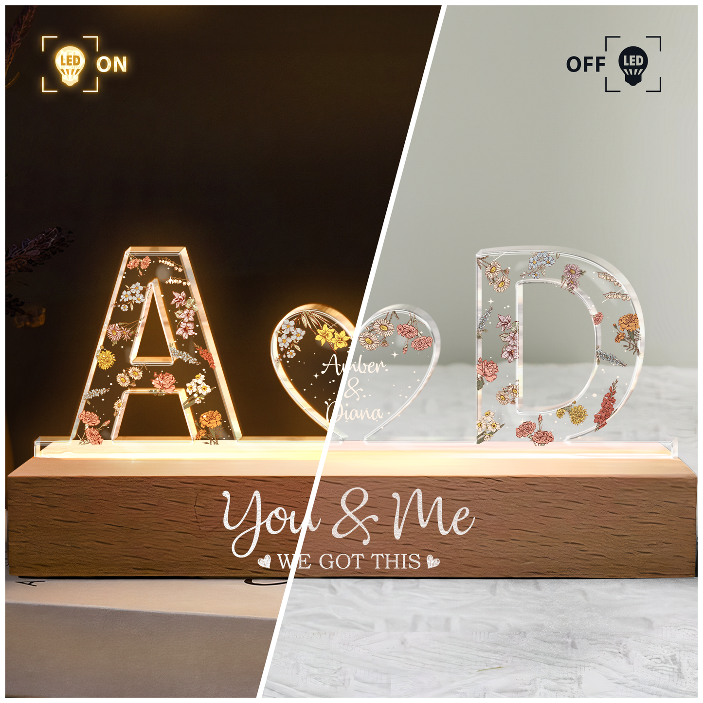 Personalized LED Night Light - "You & Me We Got This" - Personalized Gift - Premium LED Night Light from Concordia Style Boutique - Just $33.12! Shop now at Concordia Style Boutique