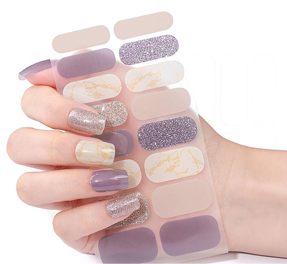 Golden Shimmer Gel Nails