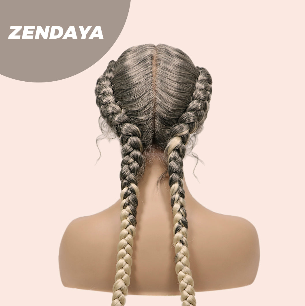 Get this look with JBextension 40" Lace Front Box Braided Wigs with Baby Hair - Zendaya