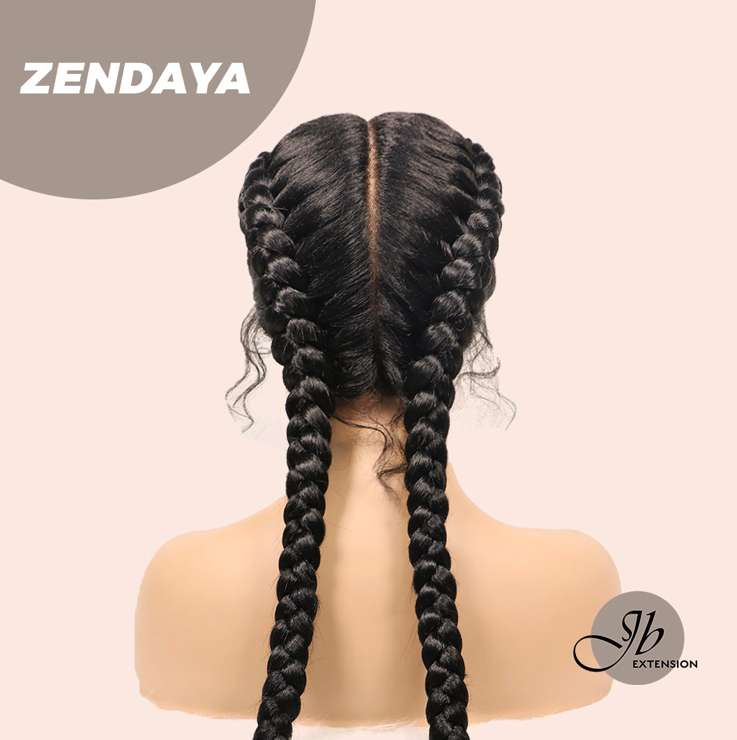 Get this look with JBextension 40" Lace Front Box Braided Wigs with Baby Hair - Zendaya