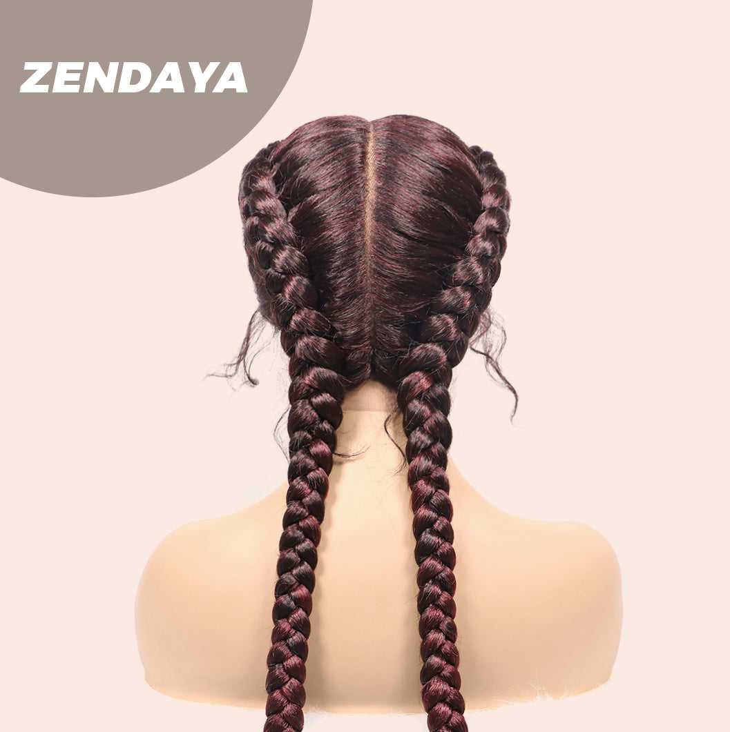 Get this look with JBextension 40" Lace Front Box Braided Wigs with Baby Hair - Zendaya