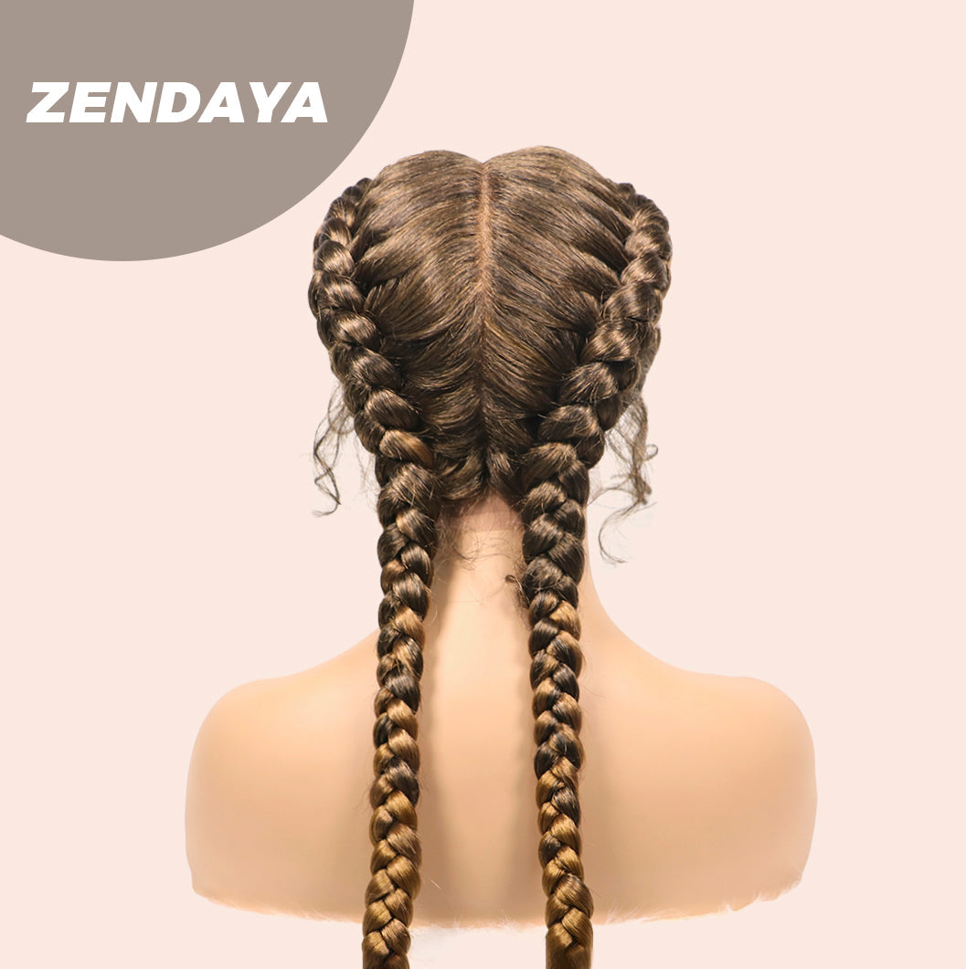 Get this look with JBextension 40" Lace Front Box Braided Wigs with Baby Hair - Zendaya