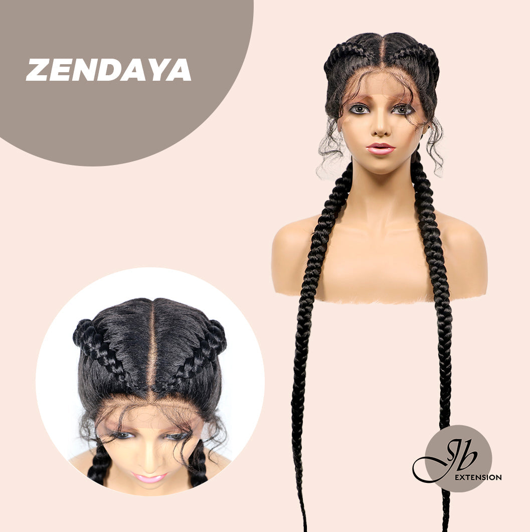 Get this look with JBextension 40" Lace Front Box Braided Wigs with Baby Hair - Zendaya