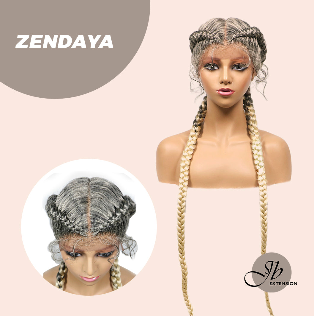 Get this look with JBextension 40" Lace Front Box Braided Wigs with Baby Hair - Zendaya