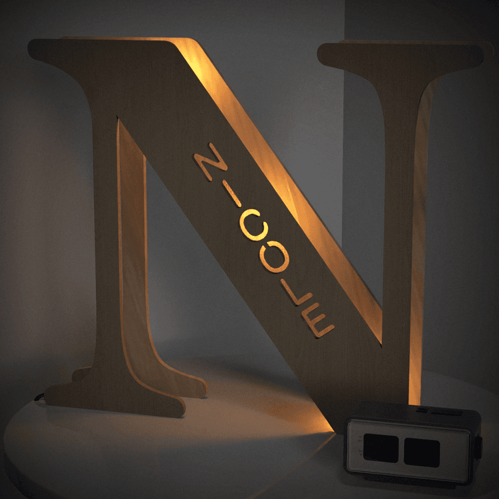 Personalised Wooden Letter Lamp Custom Name Alphabet Night Lights - 19 CM - Concordia Style Boutique