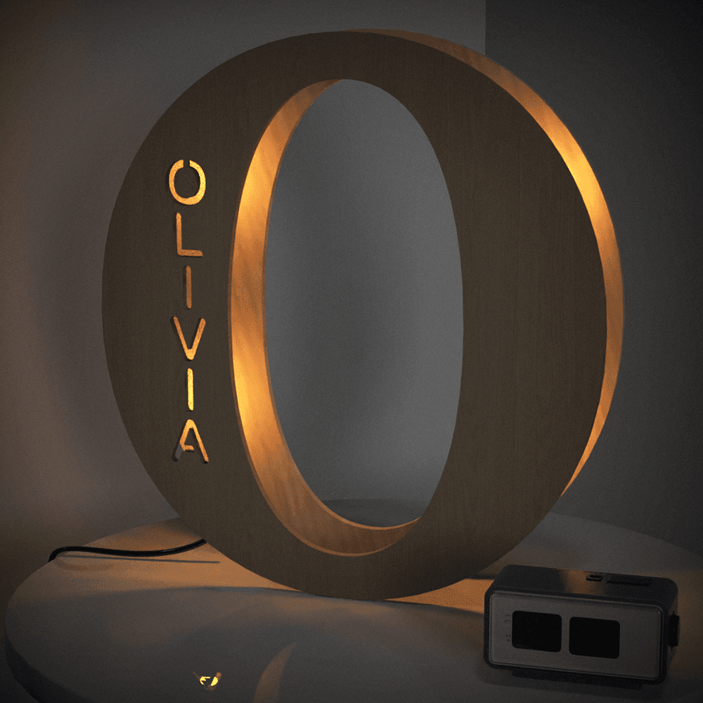 Personalised Wooden Letter Lamp Custom Name Alphabet Night Lights - 19 CM - Concordia Style Boutique