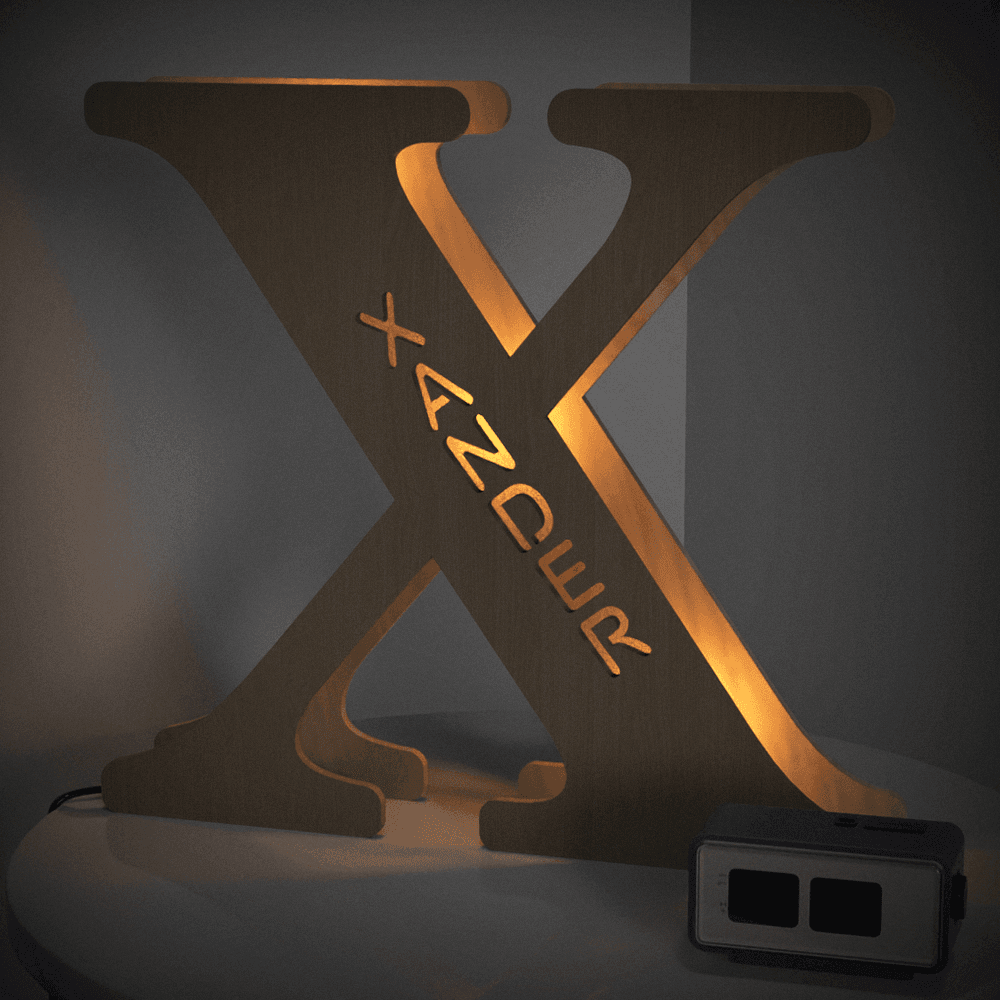 Personalised Wooden Letter Lamp Custom Name Alphabet Night Lights - 19 CM - Concordia Style Boutique