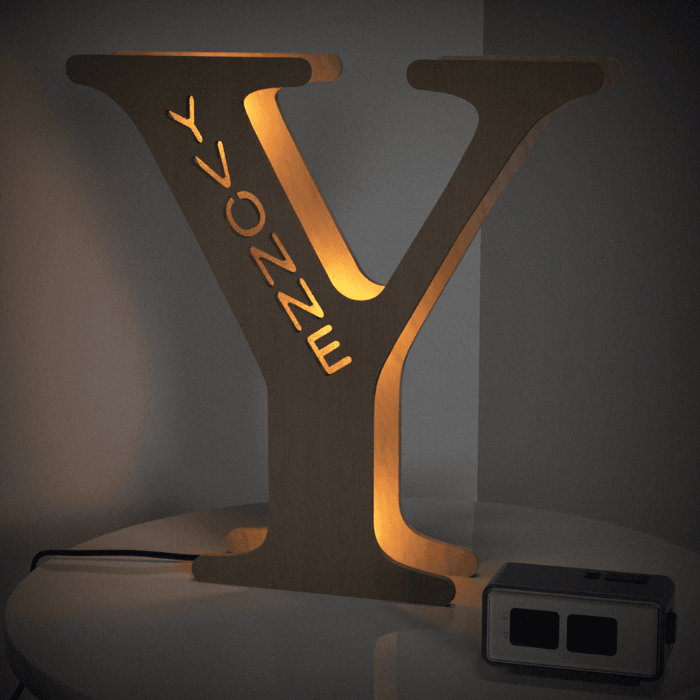Personalised Wooden Letter Lamp Custom Name Alphabet Night Lights - 19 CM - Concordia Style Boutique