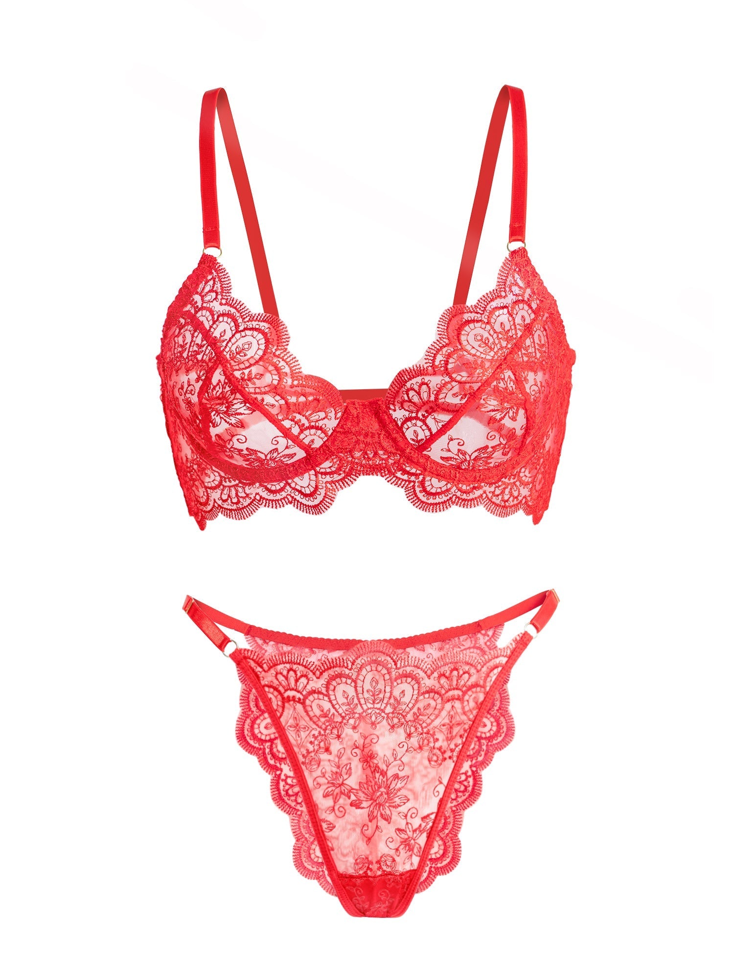 Red Exquisite Lace Lingerie Set - Concordia Style Boutique