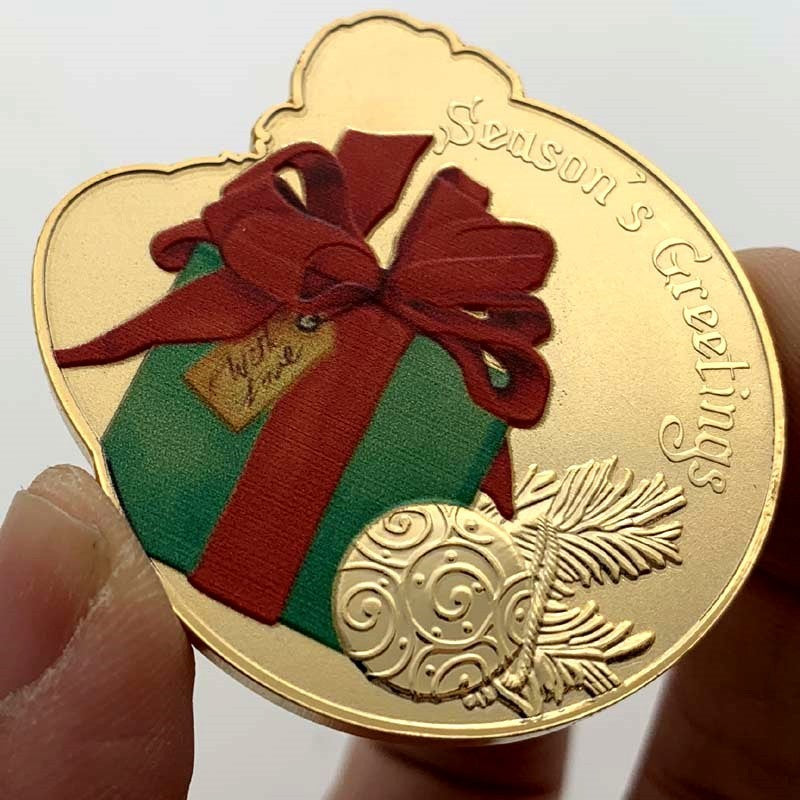 Silver Plated Commemorative Coin Badge Of Santa Claus - Concordia Style Boutique
