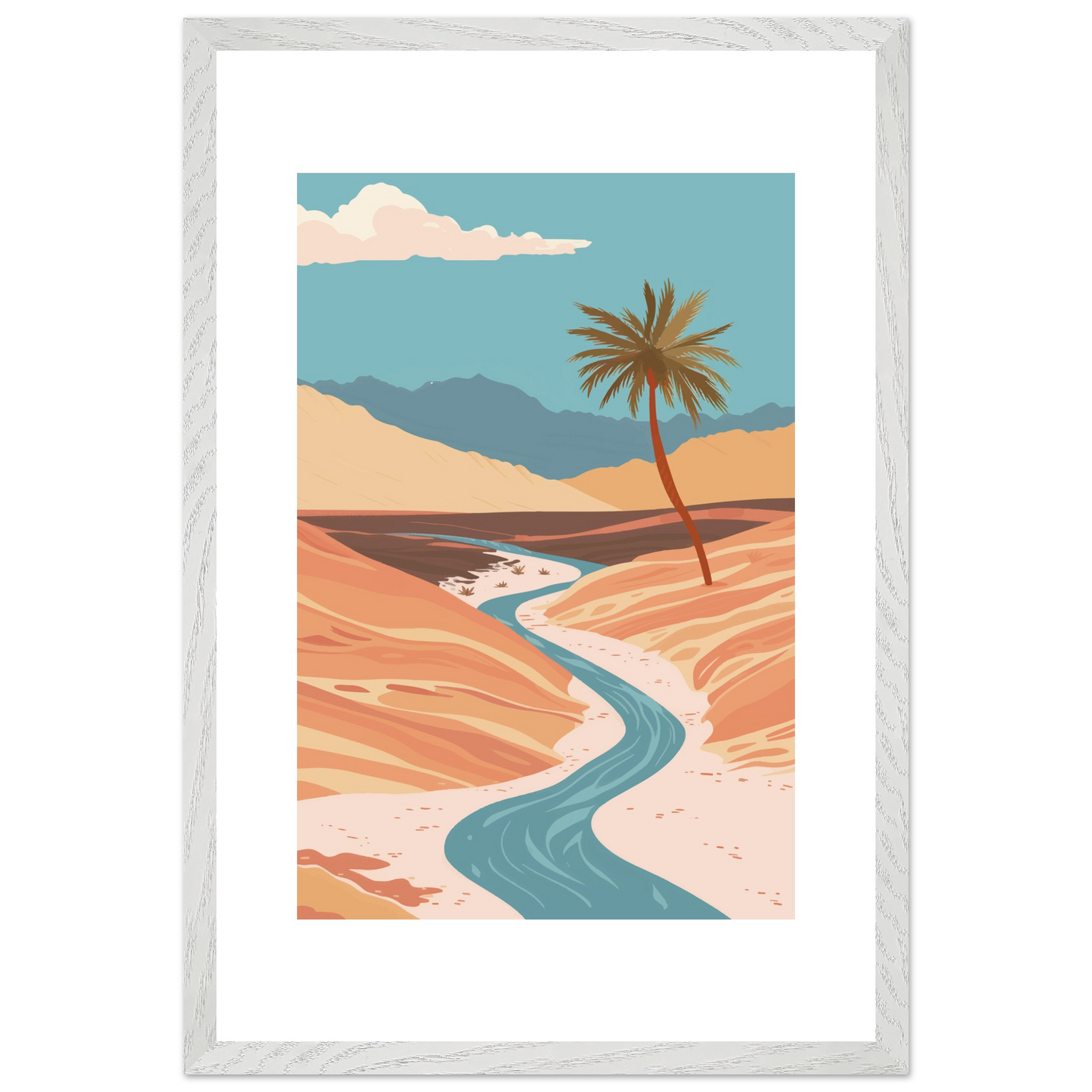 Water's Serenity in the Sands Framed Art