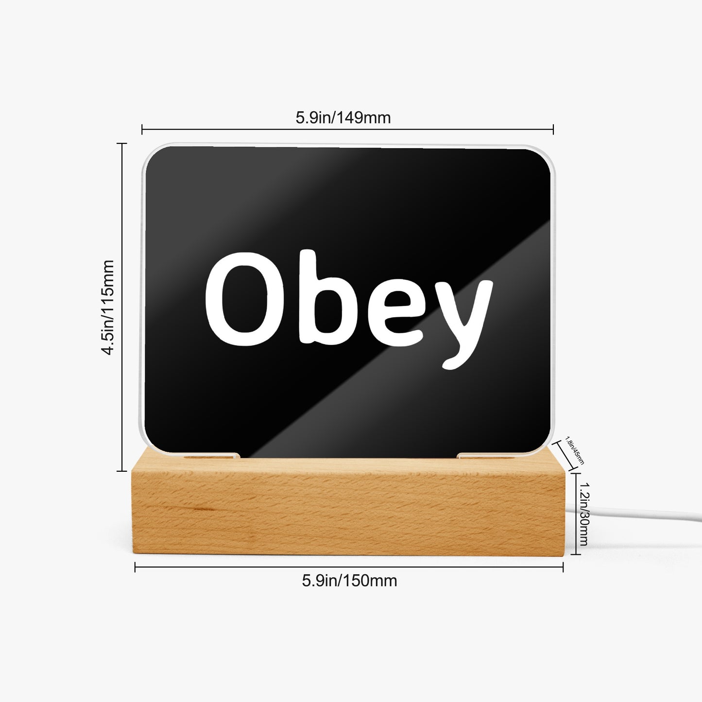 Acrylic Plaque with Stand - "Obey" - Premium Acrylic Plaque from Concordia Style Boutique - Just $12.75! Shop now at Concordia Style Boutique