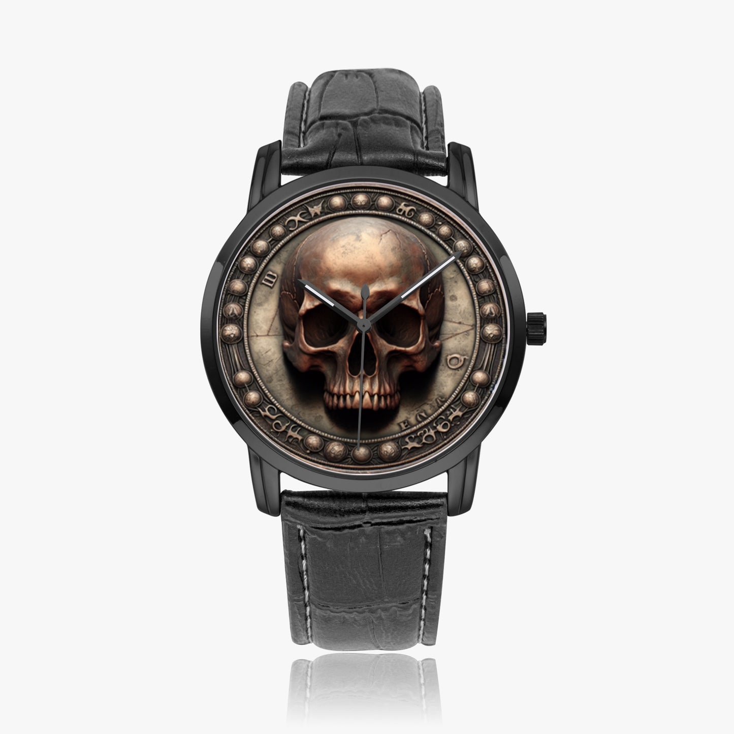 Wide Type Quartz Watch - "Memento Mori" - Unisex - Premium Leather Strap Watches from Concordia Style Boutique - Just $26.50! Shop now at Concordia Style Boutique